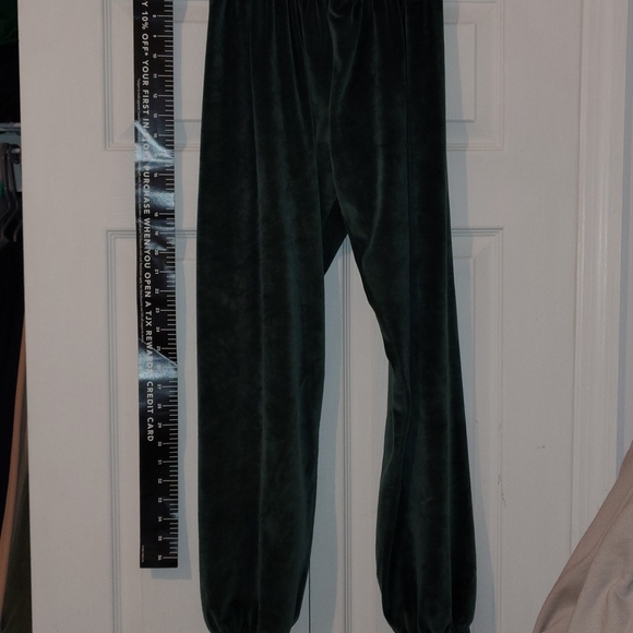 Neiman Marcus Ladies Teal Velvet Joggers - Picture 3 of 9